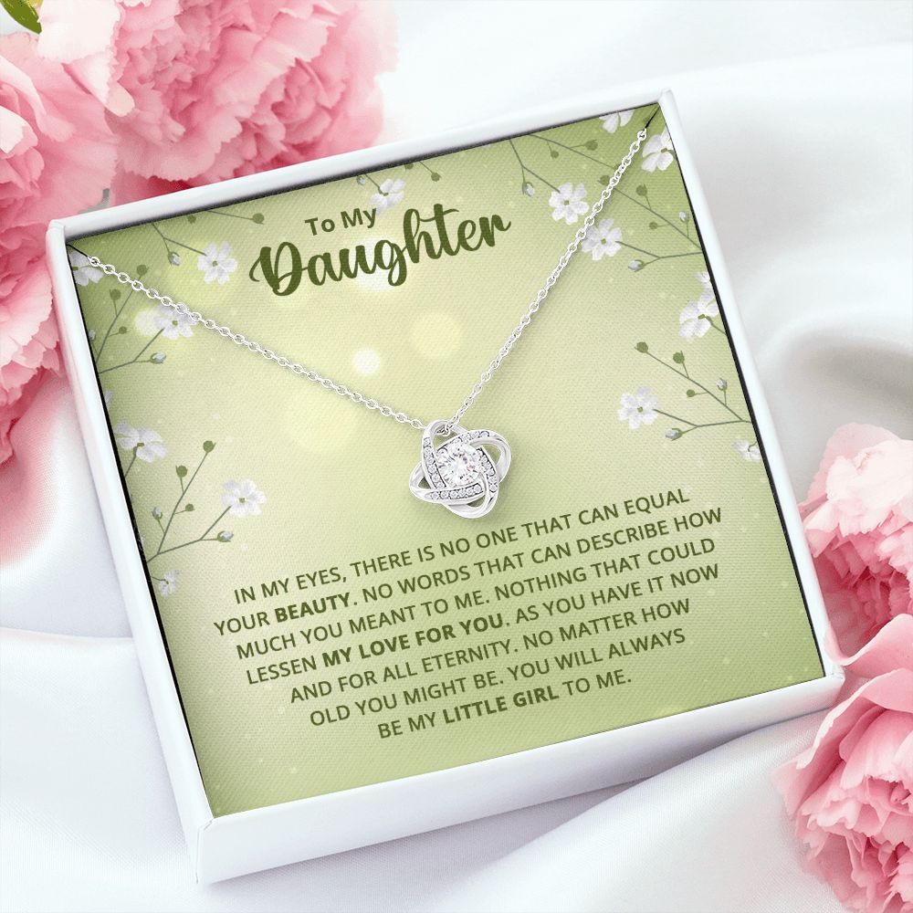 To My Daughter Nothing That Could Lessen My Love For You Infinity Knot Necklace Message Card-Express Your Love Gifts