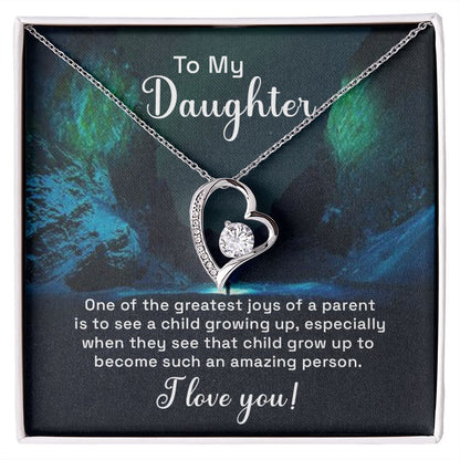 To My Daughter One of the Greatest Joys of a Parent Forever Necklace w Message Card-Express Your Love Gifts