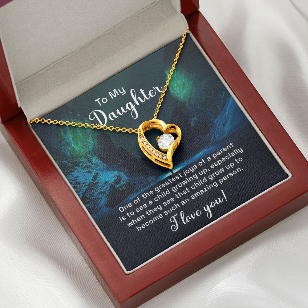 To My Daughter One of the Greatest Joys of a Parent Forever Necklace w Message Card-Express Your Love Gifts