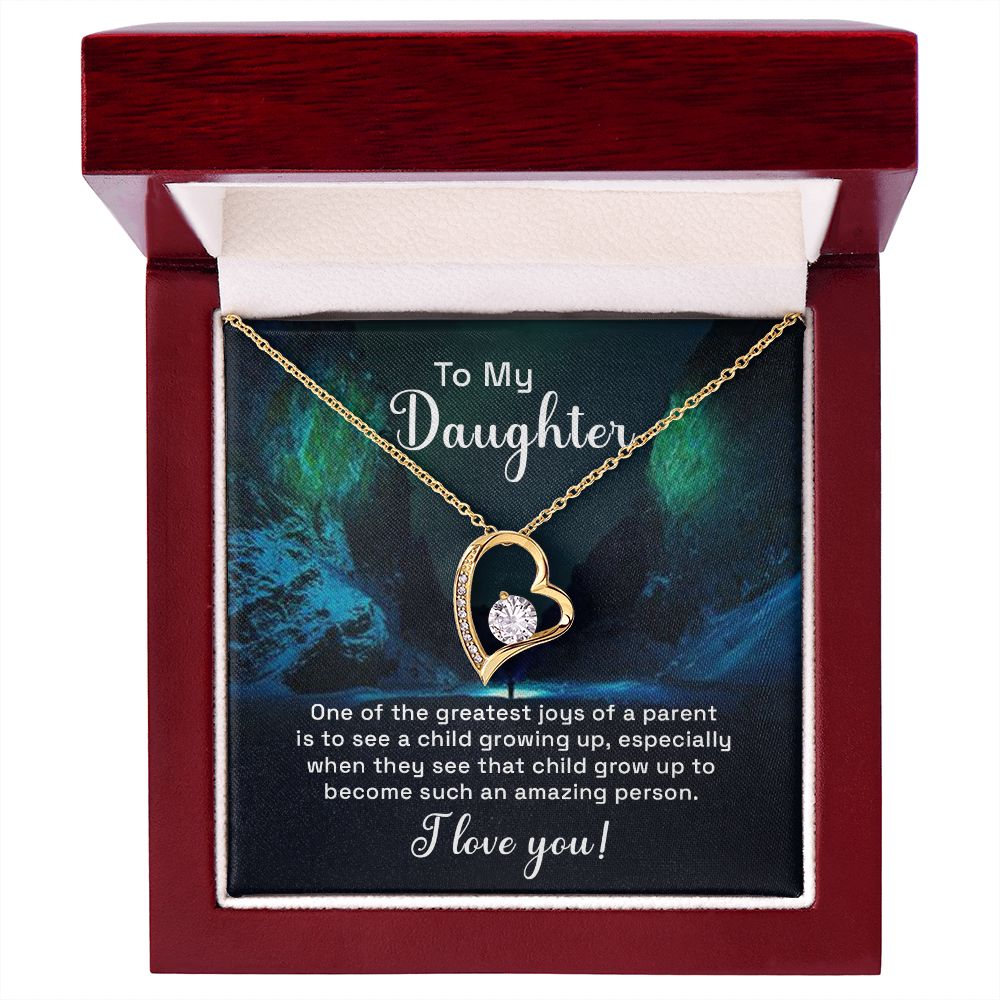 To My Daughter One of the Greatest Joys of a Parent Forever Necklace w Message Card-Express Your Love Gifts