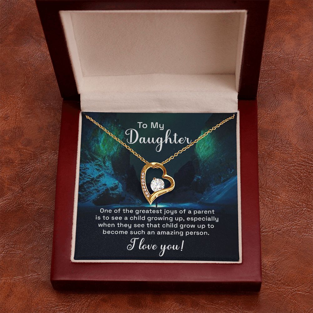 To My Daughter One of the Greatest Joys of a Parent Forever Necklace w Message Card-Express Your Love Gifts