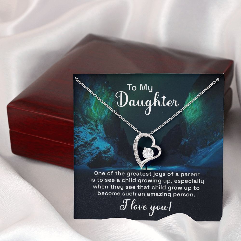 To My Daughter One of the Greatest Joys of a Parent Forever Necklace w Message Card-Express Your Love Gifts