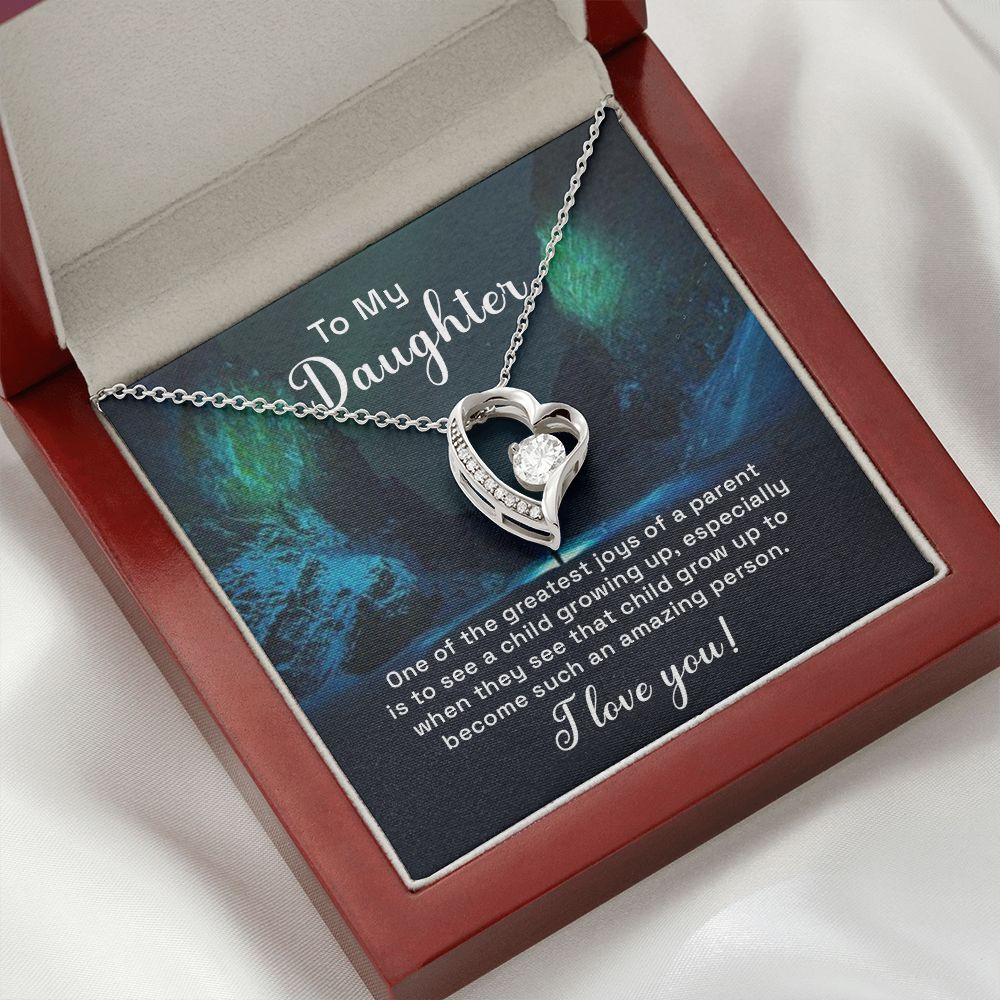 To My Daughter One of the Greatest Joys of a Parent Forever Necklace w Message Card-Express Your Love Gifts