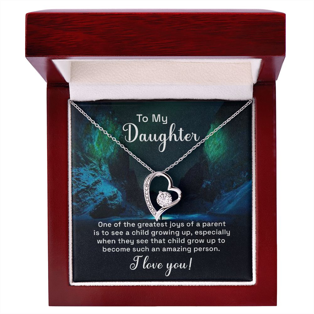 To My Daughter One of the Greatest Joys of a Parent Forever Necklace w Message Card-Express Your Love Gifts