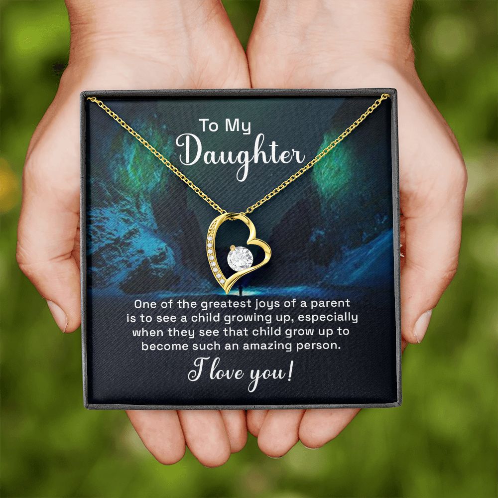 To My Daughter One of the Greatest Joys of a Parent Forever Necklace w Message Card-Express Your Love Gifts