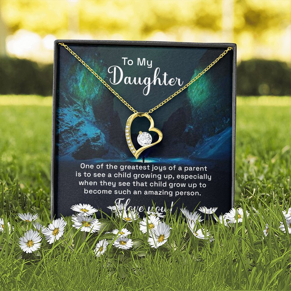 To My Daughter One of the Greatest Joys of a Parent Forever Necklace w Message Card-Express Your Love Gifts