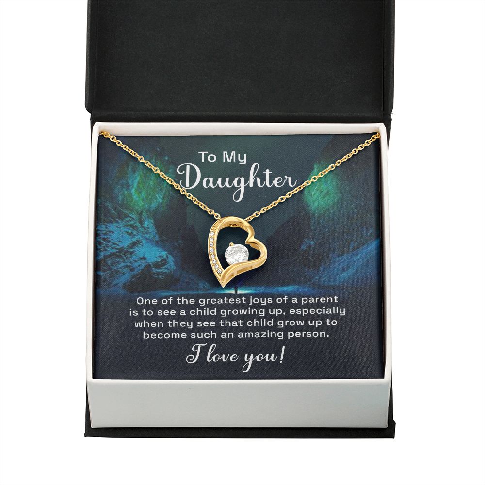 To My Daughter One of the Greatest Joys of a Parent Forever Necklace w Message Card-Express Your Love Gifts