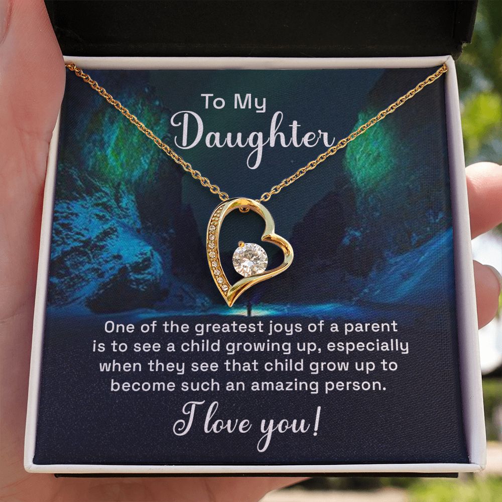 To My Daughter One of the Greatest Joys of a Parent Forever Necklace w Message Card-Express Your Love Gifts