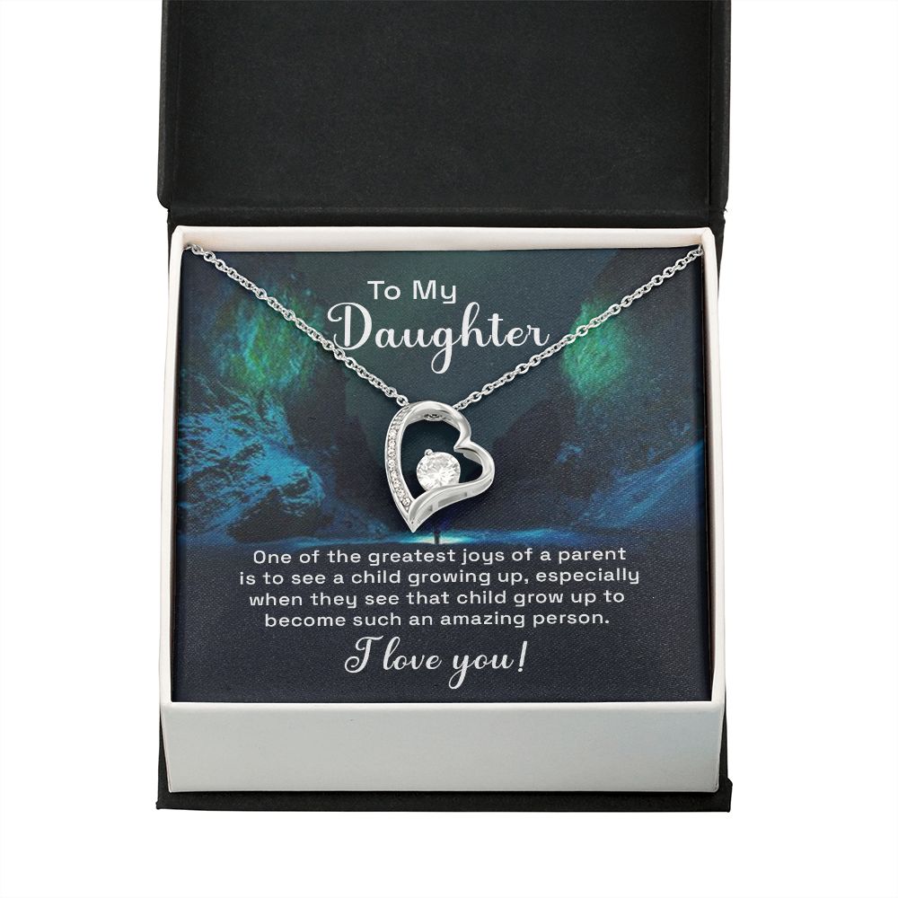 To My Daughter One of the Greatest Joys of a Parent Forever Necklace w Message Card-Express Your Love Gifts