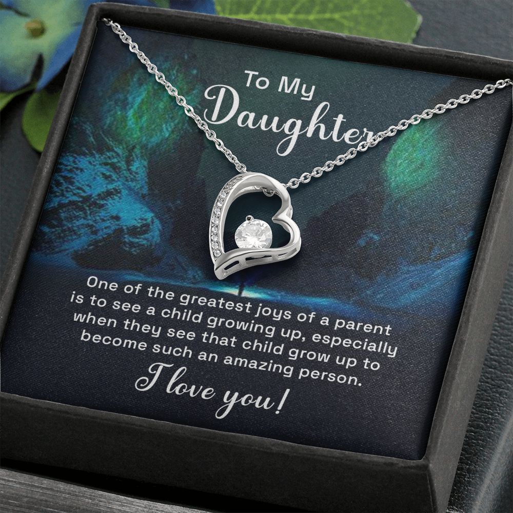To My Daughter One of the Greatest Joys of a Parent Forever Necklace w Message Card-Express Your Love Gifts