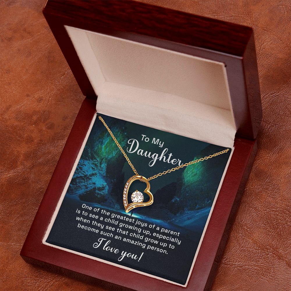 To My Daughter One of the Greatest Joys of a Parent Forever Necklace w Message Card-Express Your Love Gifts