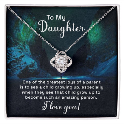 To My Daughter One of the Greatest Joys of a Parent Infinity Knot Necklace Message Card-Express Your Love Gifts