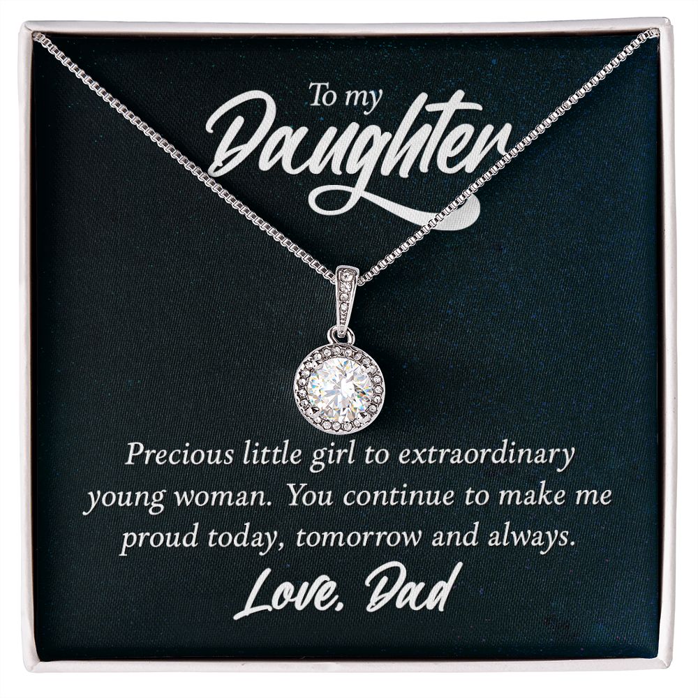 To My Daughter Precious Little Girl Eternal Hope Necklace Message Card-Express Your Love Gifts