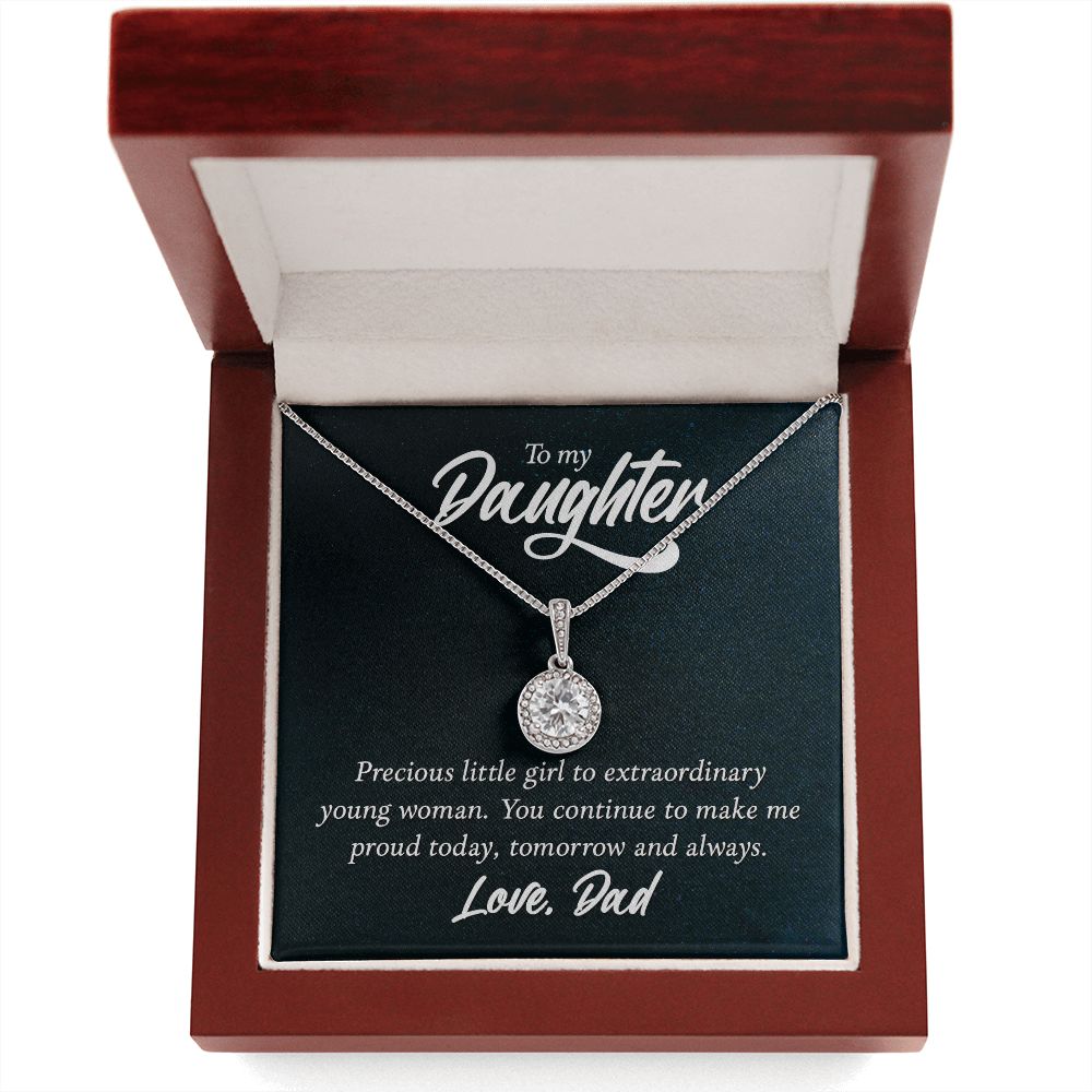 To My Daughter Precious Little Girl Eternal Hope Necklace Message Card-Express Your Love Gifts