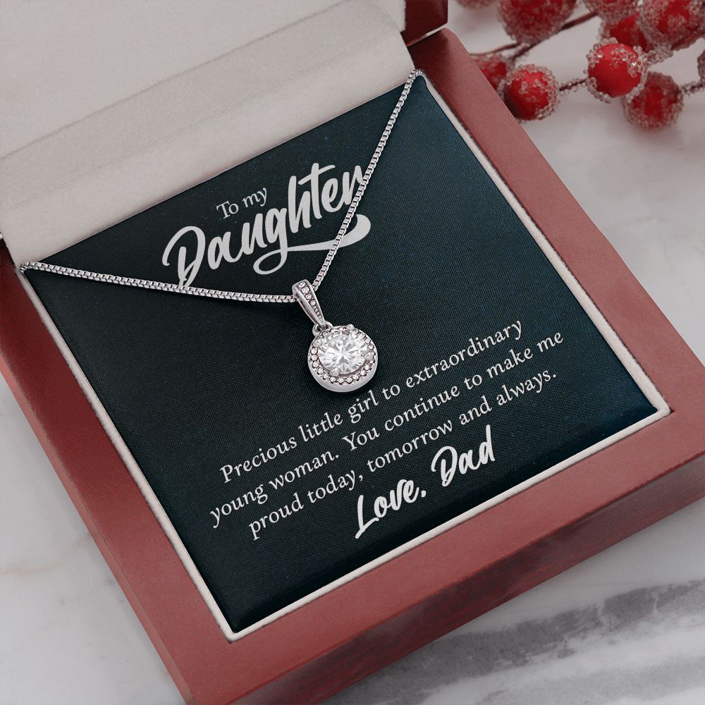 To My Daughter Precious Little Girl Eternal Hope Necklace Message Card-Express Your Love Gifts
