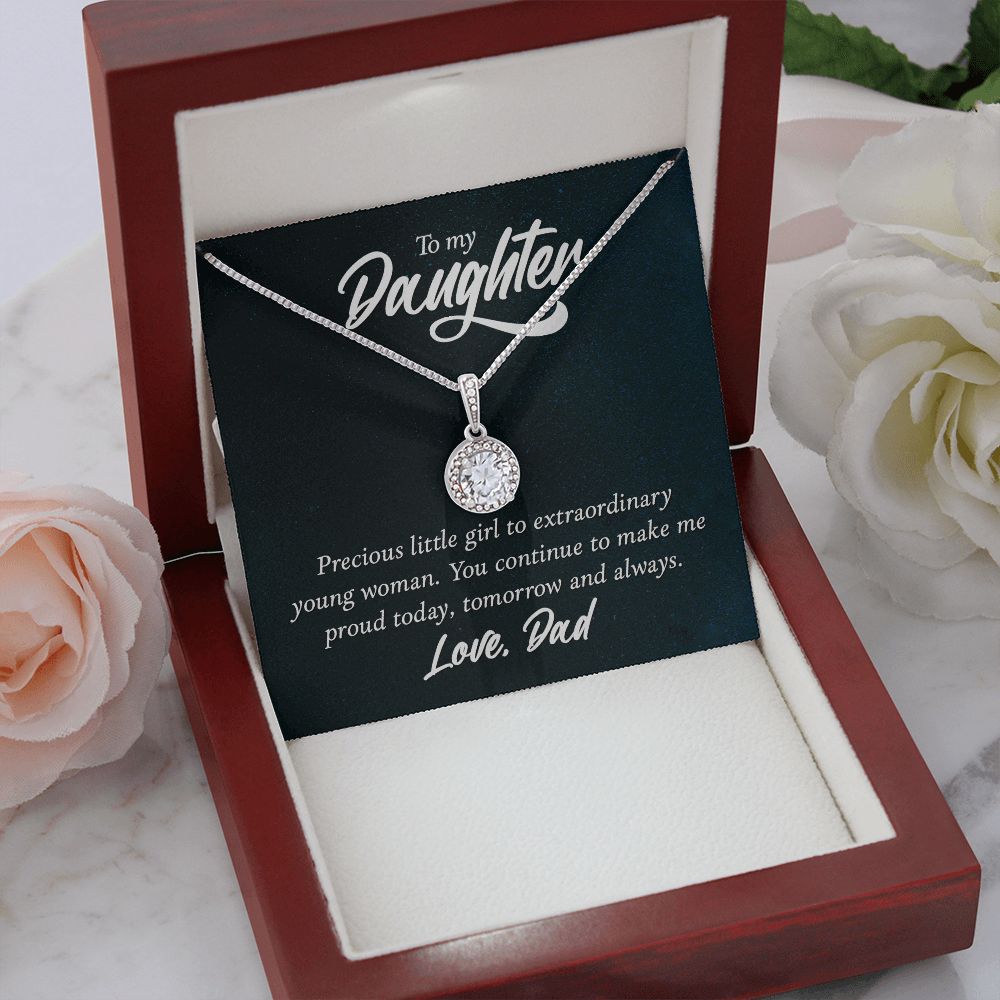 To My Daughter Precious Little Girl Eternal Hope Necklace Message Card-Express Your Love Gifts