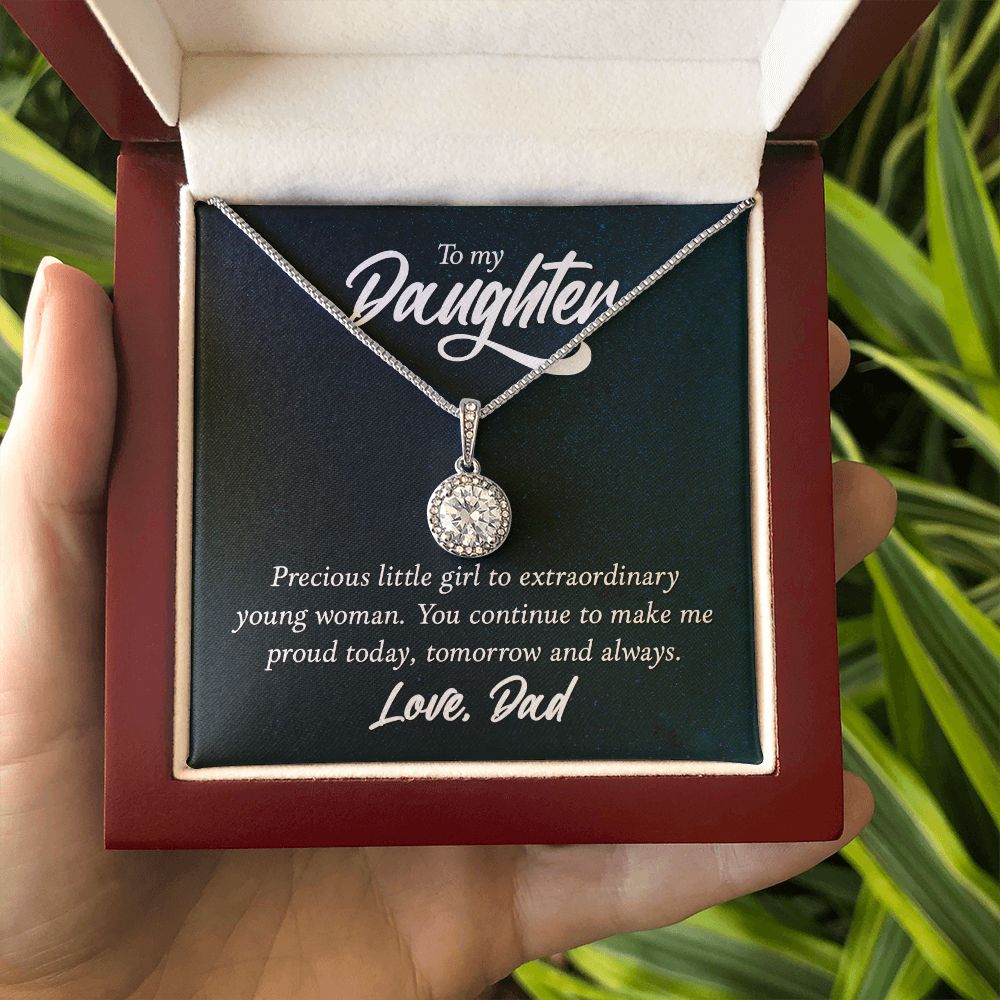 To My Daughter Precious Little Girl Eternal Hope Necklace Message Card-Express Your Love Gifts