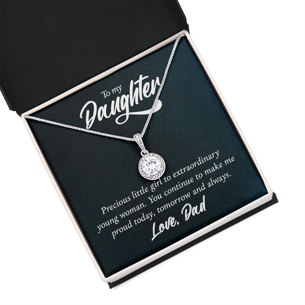 To My Daughter Precious Little Girl Eternal Hope Necklace Message Card-Express Your Love Gifts