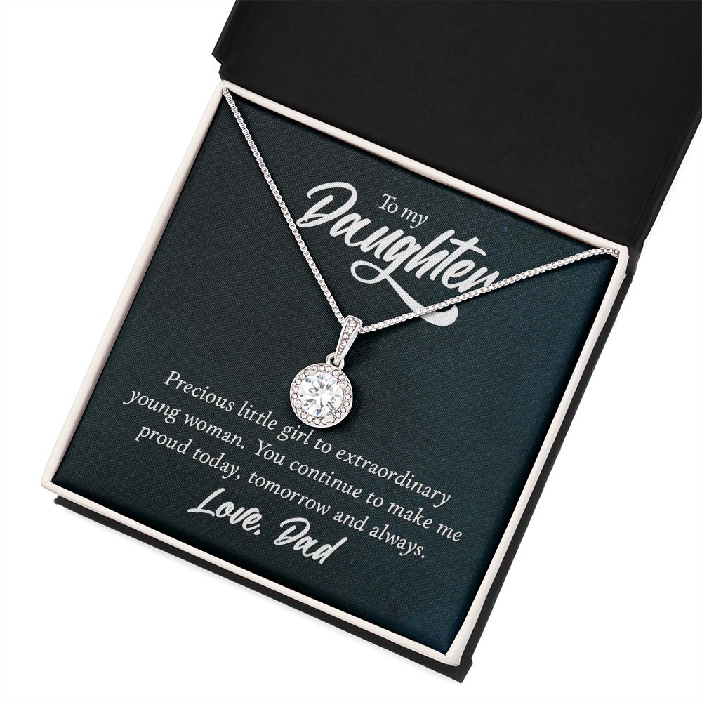 To My Daughter Precious Little Girl Eternal Hope Necklace Message Card-Express Your Love Gifts