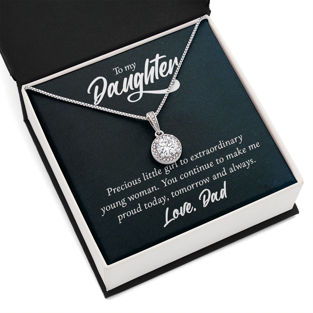 To My Daughter Precious Little Girl Eternal Hope Necklace Message Card-Express Your Love Gifts