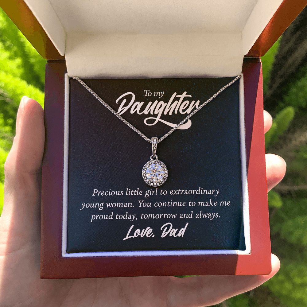 To My Daughter Precious Little Girl Eternal Hope Necklace Message Card-Express Your Love Gifts