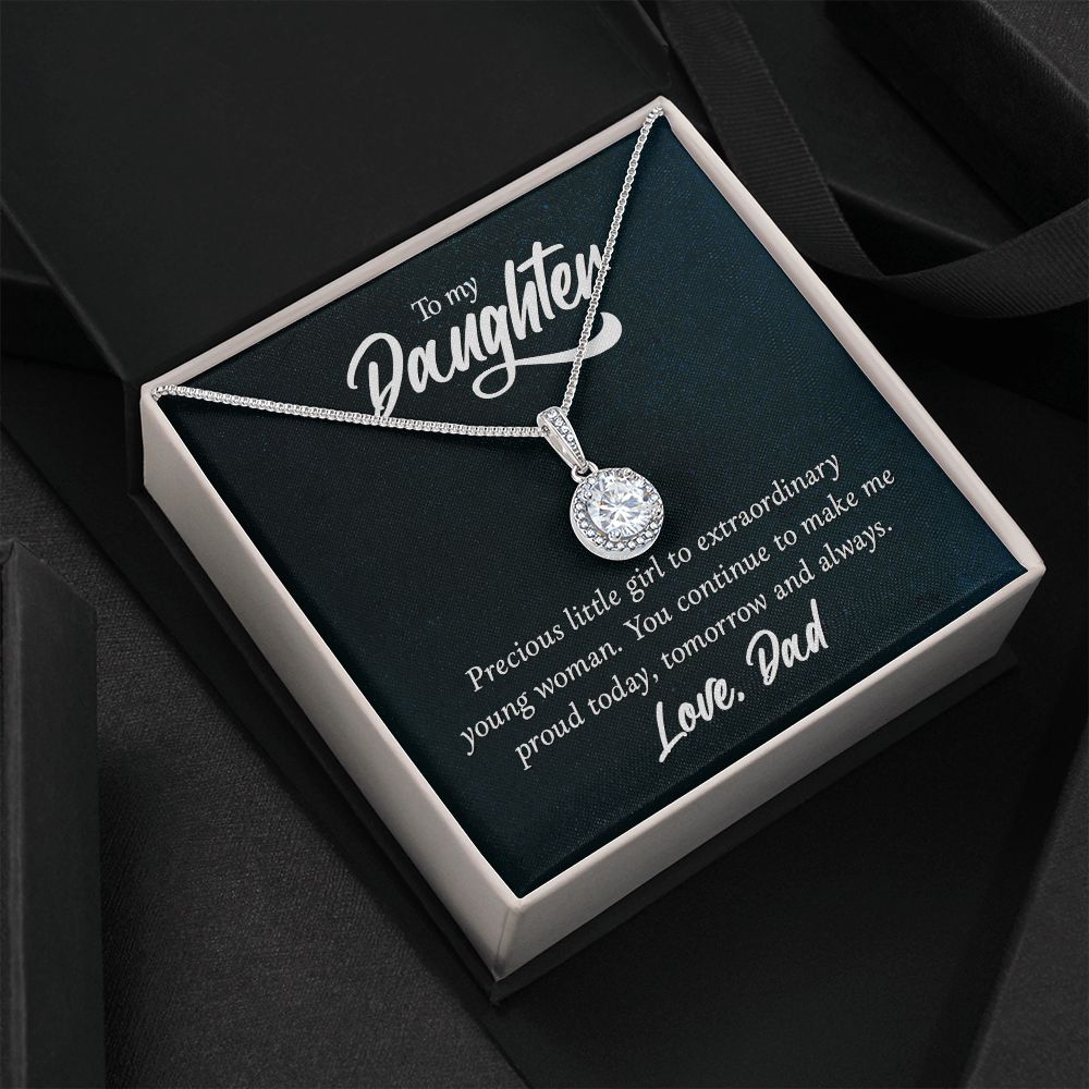To My Daughter Precious Little Girl Eternal Hope Necklace Message Card-Express Your Love Gifts