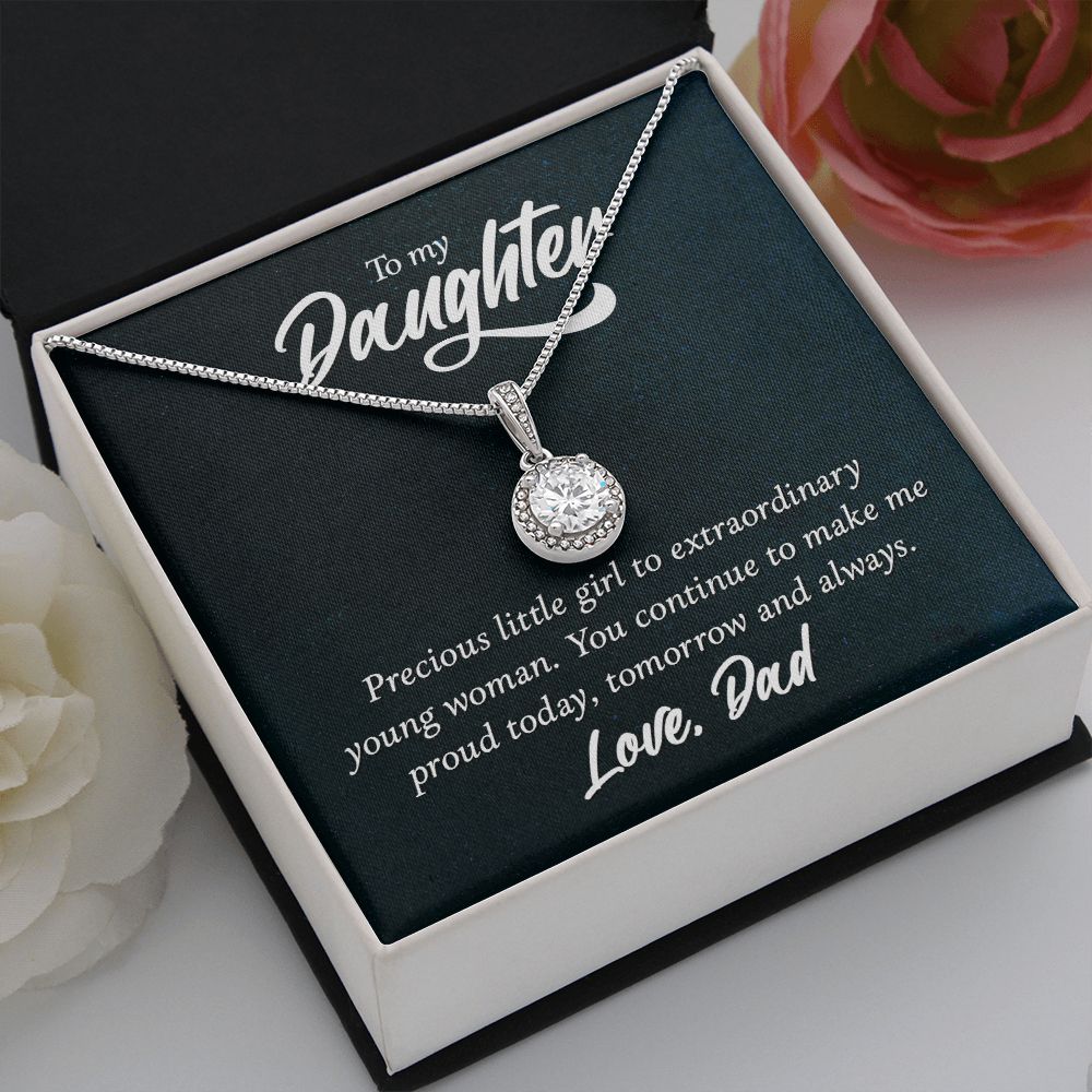 To My Daughter Precious Little Girl Eternal Hope Necklace Message Card-Express Your Love Gifts