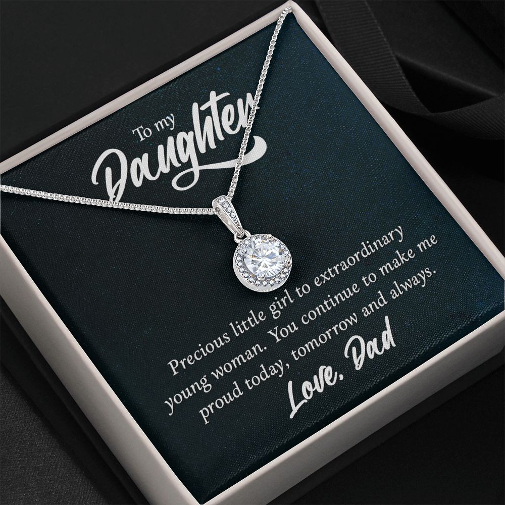 To My Daughter Precious Little Girl Eternal Hope Necklace Message Card-Express Your Love Gifts