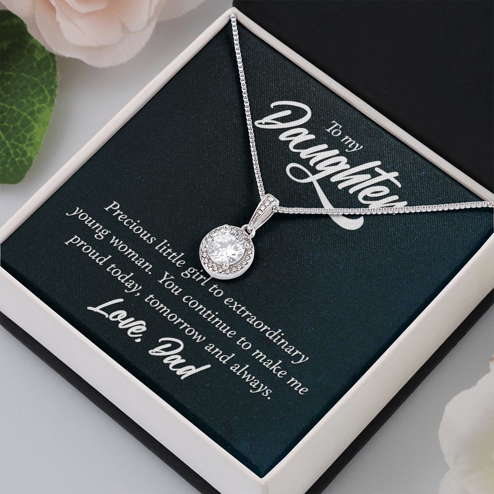 To My Daughter Precious Little Girl Eternal Hope Necklace Message Card-Express Your Love Gifts