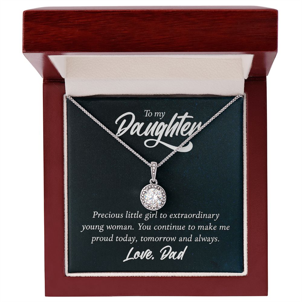 To My Daughter Precious Little Girl Eternal Hope Necklace Message Card-Express Your Love Gifts