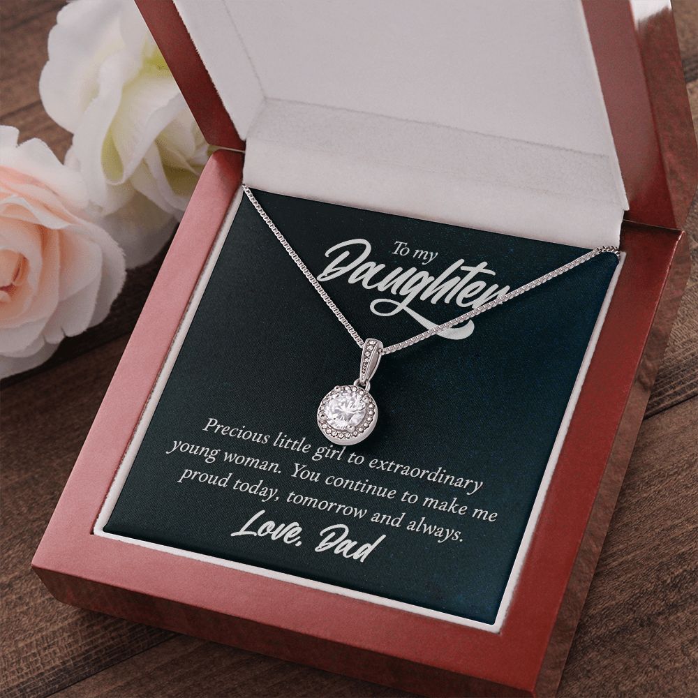 To My Daughter Precious Little Girl Eternal Hope Necklace Message Card-Express Your Love Gifts