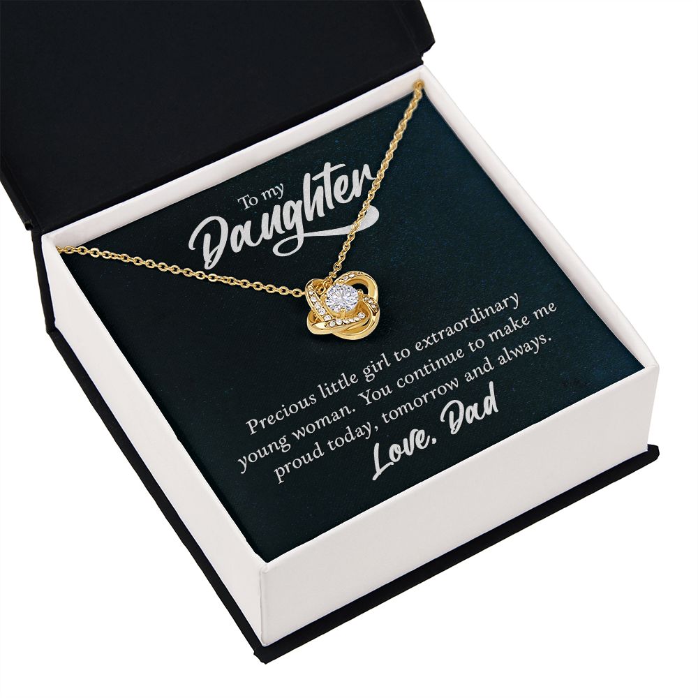 To My Daughter Precious Little Girl Infinity Knot Necklace Message Card-Express Your Love Gifts