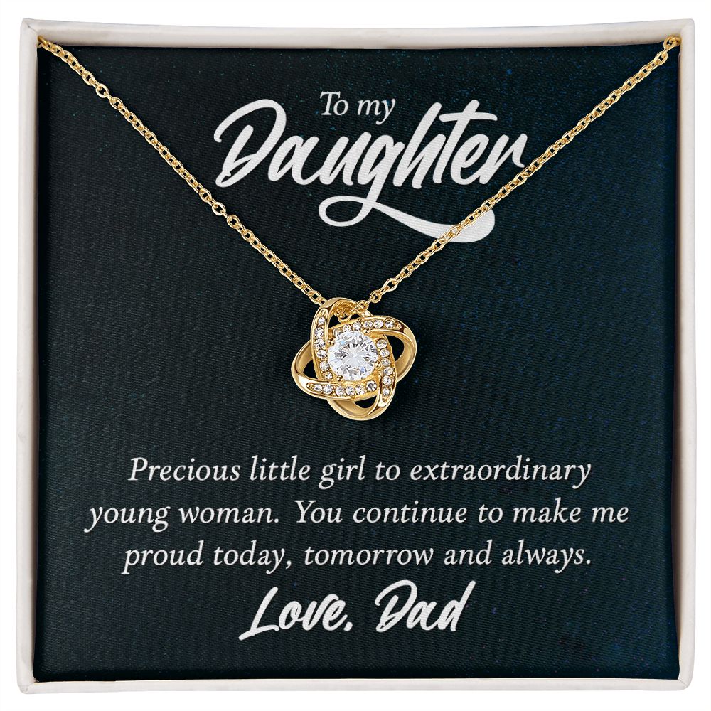 To My Daughter Precious Little Girl Infinity Knot Necklace Message Card-Express Your Love Gifts