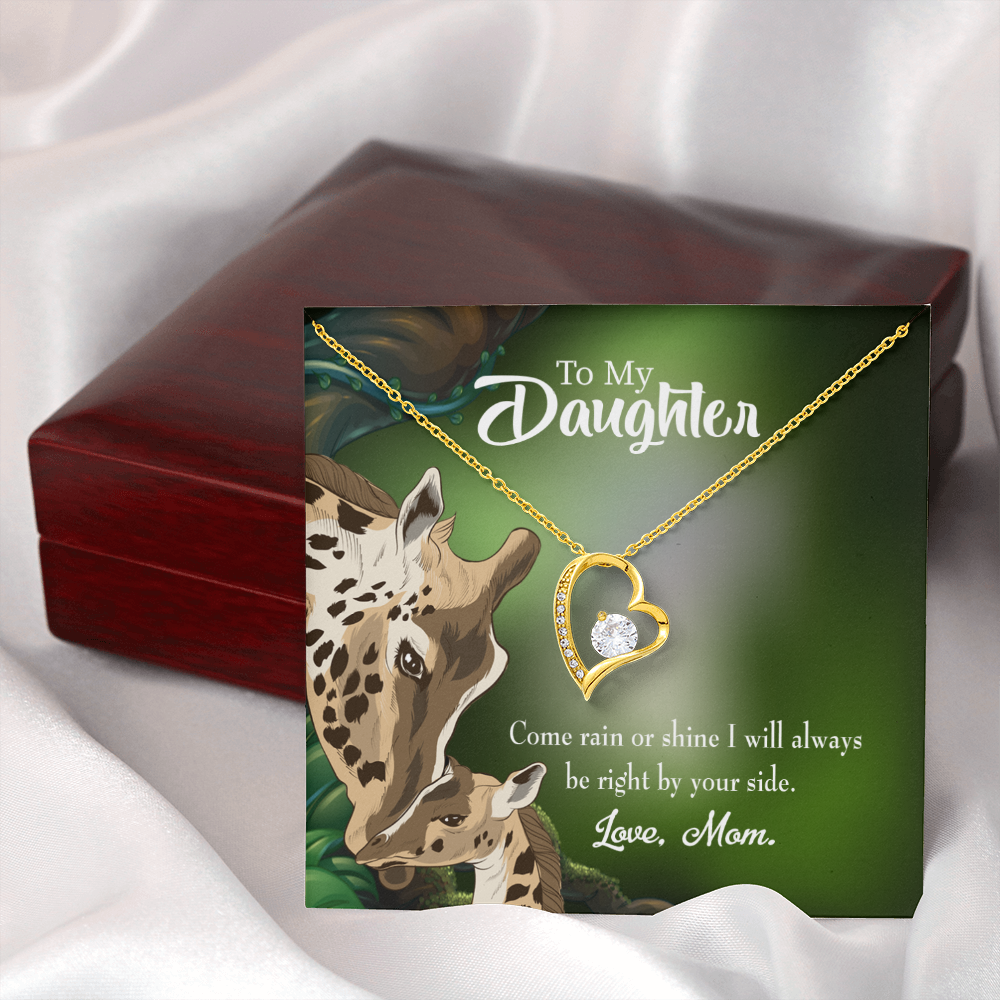 To My Daughter Rain or Shine From Mom Forever Necklace w Message Card-Express Your Love Gifts