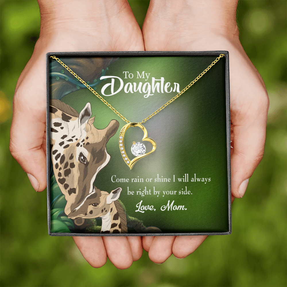 To My Daughter Rain or Shine From Mom Forever Necklace w Message Card-Express Your Love Gifts