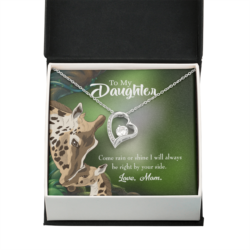 To My Daughter Rain or Shine From Mom Forever Necklace w Message Card-Express Your Love Gifts