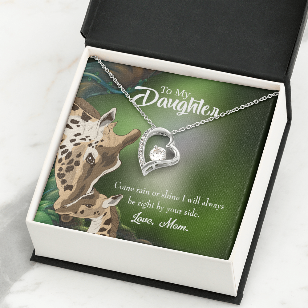 To My Daughter Rain or Shine From Mom Forever Necklace w Message Card-Express Your Love Gifts