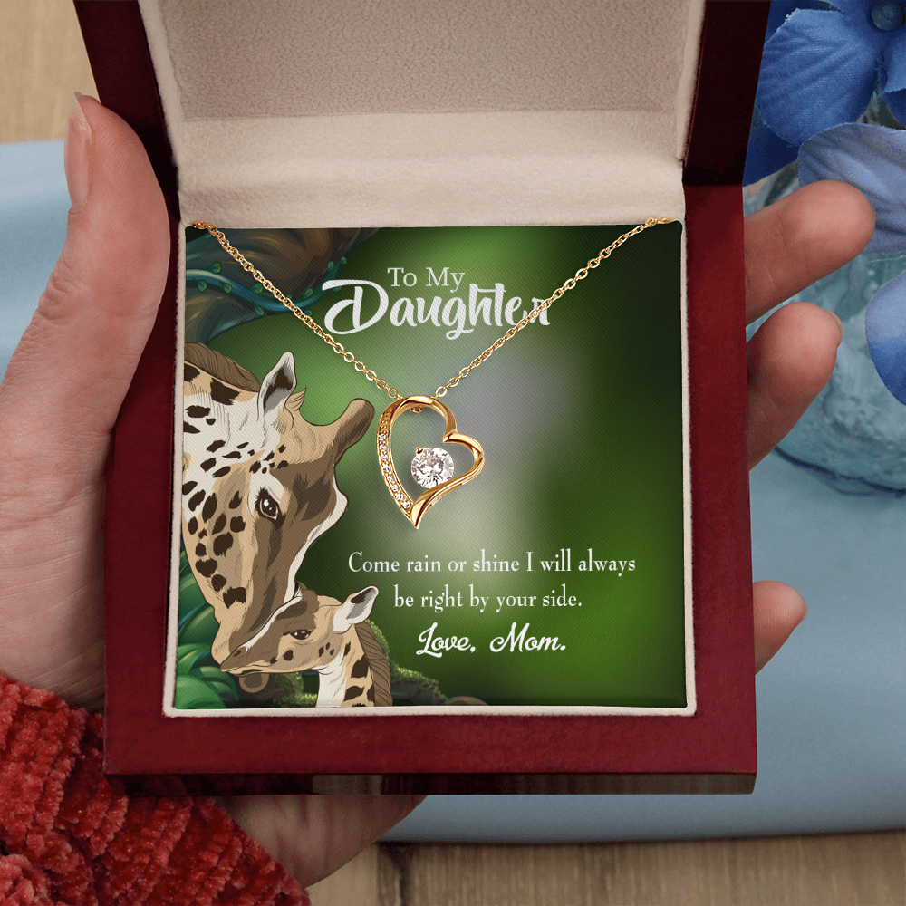 To My Daughter Rain or Shine From Mom Forever Necklace w Message Card-Express Your Love Gifts