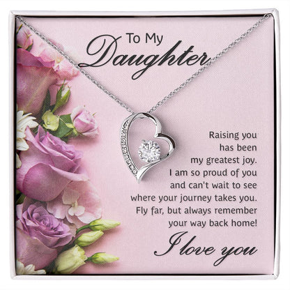 To My Daughter Raising You Forever Necklace w Message Card-Express Your Love Gifts