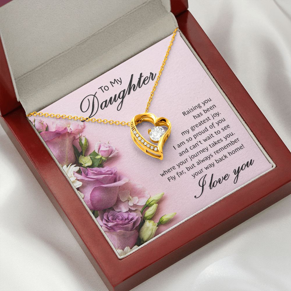 To My Daughter Raising You Forever Necklace w Message Card-Express Your Love Gifts