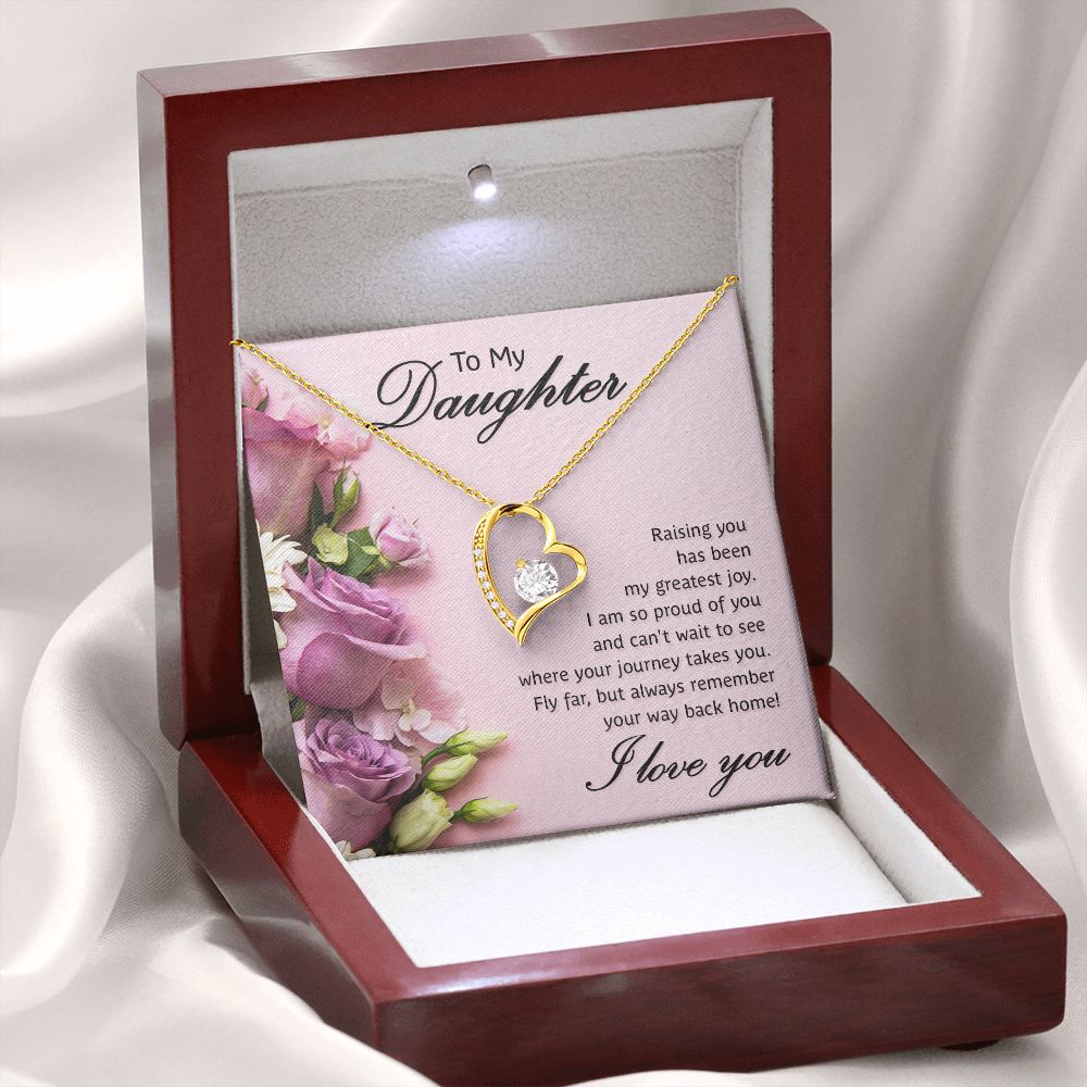 To My Daughter Raising You Forever Necklace w Message Card-Express Your Love Gifts