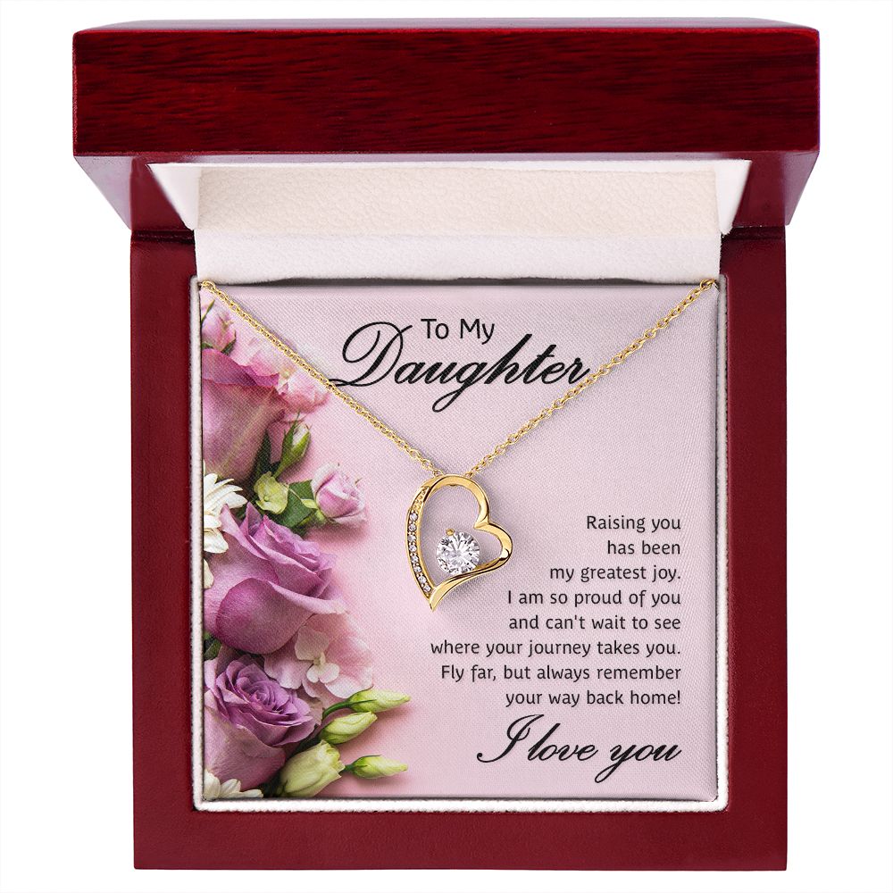 To My Daughter Raising You Forever Necklace w Message Card-Express Your Love Gifts