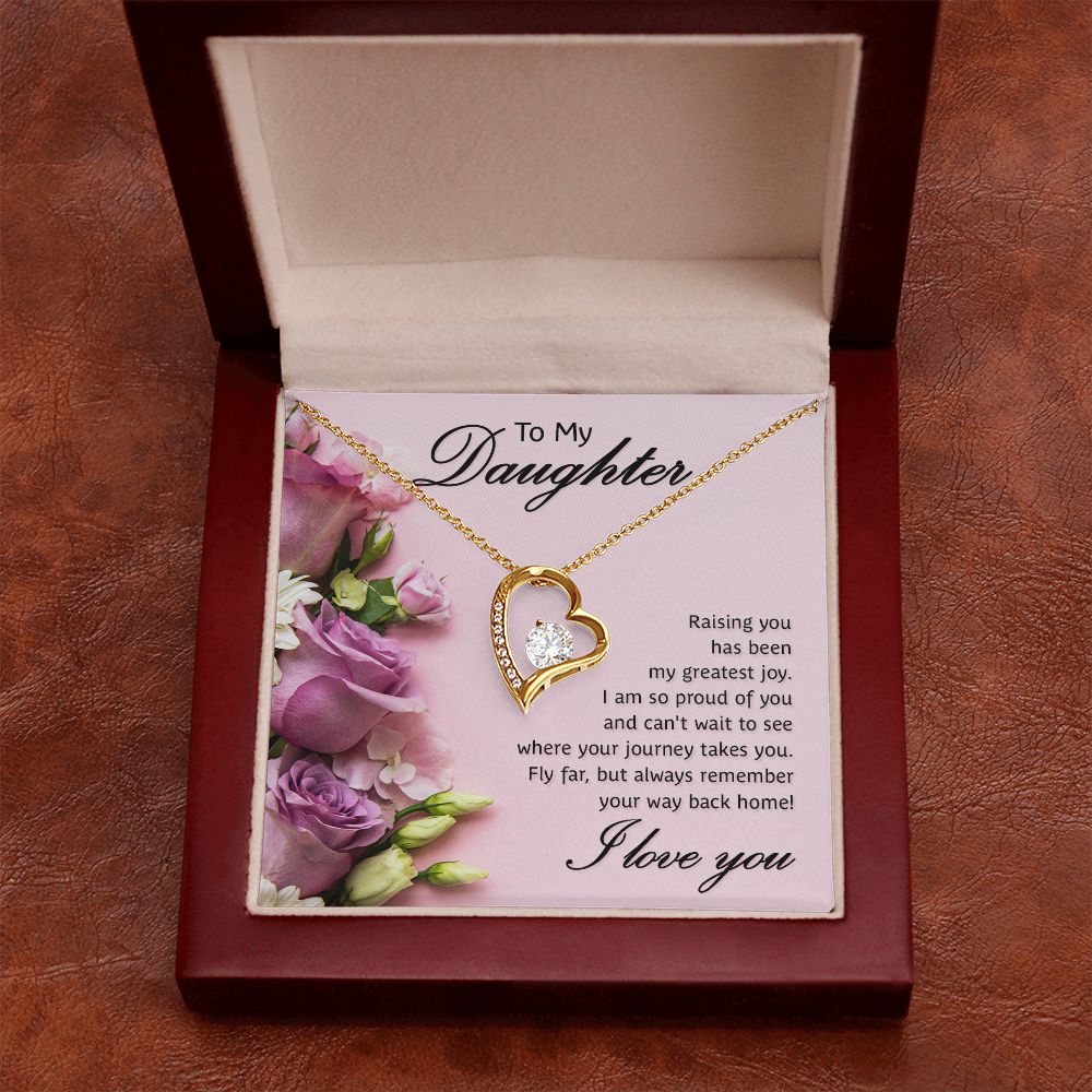To My Daughter Raising You Forever Necklace w Message Card-Express Your Love Gifts