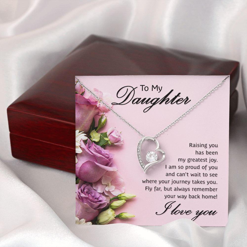 To My Daughter Raising You Forever Necklace w Message Card-Express Your Love Gifts