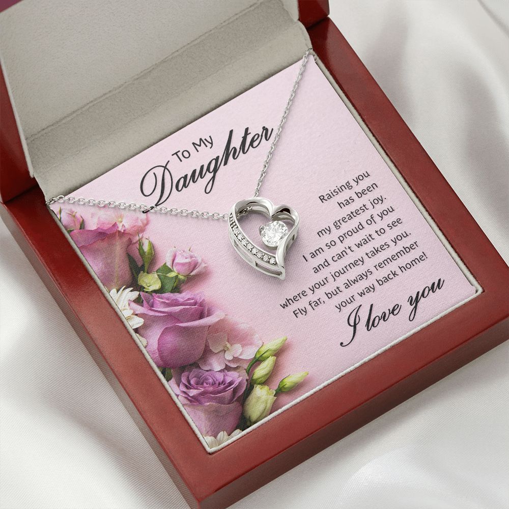 To My Daughter Raising You Forever Necklace w Message Card-Express Your Love Gifts