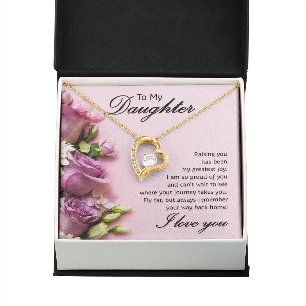 To My Daughter Raising You Forever Necklace w Message Card-Express Your Love Gifts
