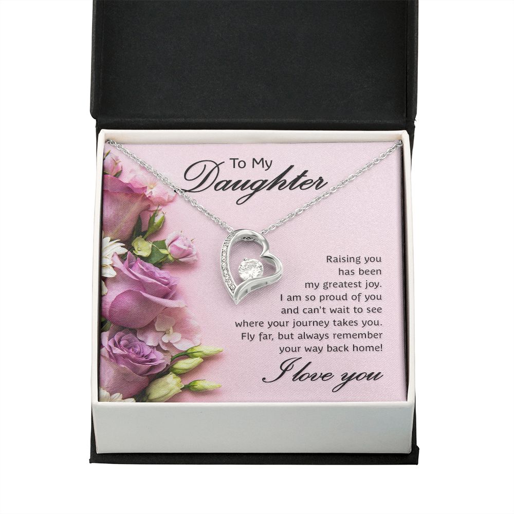 To My Daughter Raising You Forever Necklace w Message Card-Express Your Love Gifts