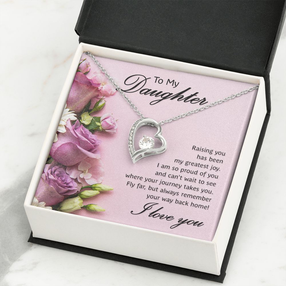 To My Daughter Raising You Forever Necklace w Message Card-Express Your Love Gifts