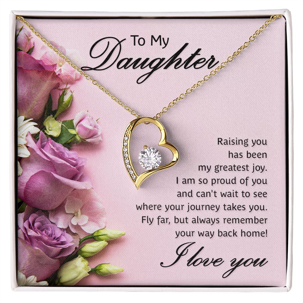 To My Daughter Raising You Forever Necklace w Message Card-Express Your Love Gifts
