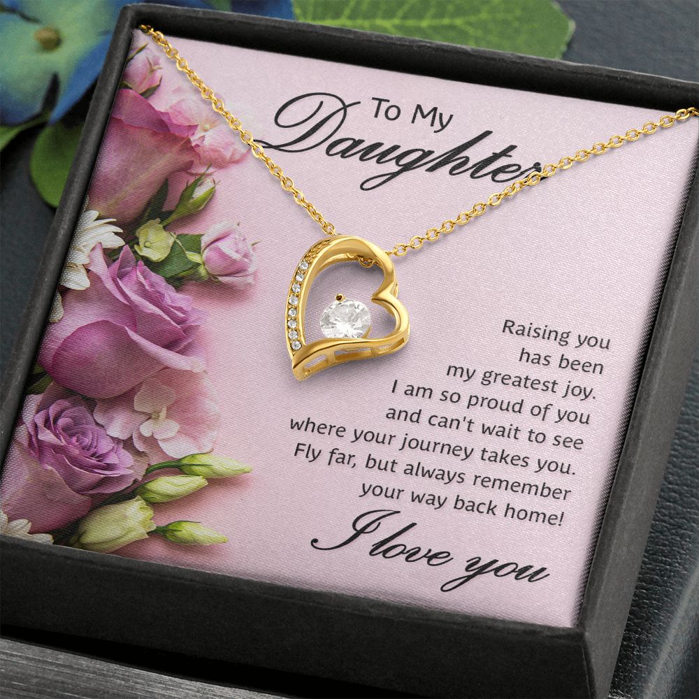 To My Daughter Raising You Forever Necklace w Message Card-Express Your Love Gifts